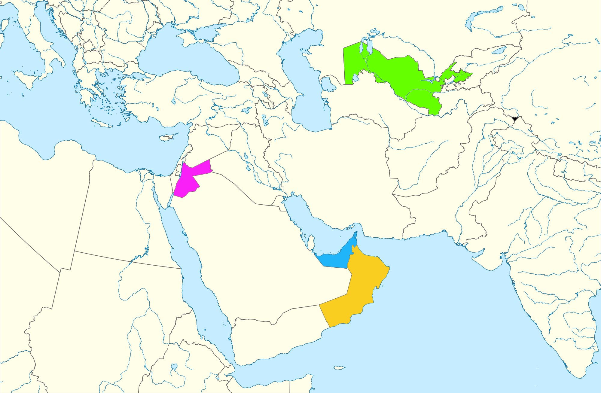 middle east outline map